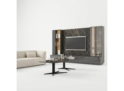 Woonkamerset Complete set van 6 delen Designer wandmeubel Houten meubels Luxe inrichting