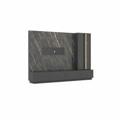 Designer wandmeubel 6-delig luxe houten meubels woonkamer meubels grijs modern