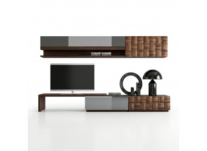 Volledige woonkamermeubels, tv-standaard, wandkast, ontwerper, 2 wandplanken.