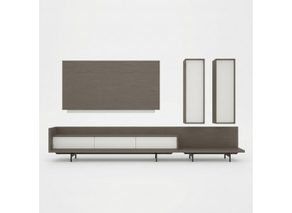 Woonwand TV-standaard TV-frame Inrichting 2x muurkast Design Modern Meubilair