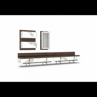Moderne luxe wandmeubel met 2 tv-standaards, compleet wandmeubel hangvitrine nieuw