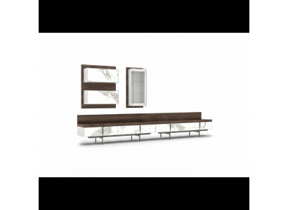 Moderne luxe wandmeubel met 2 tv-standaards, compleet wandmeubel hangvitrine nieuw
