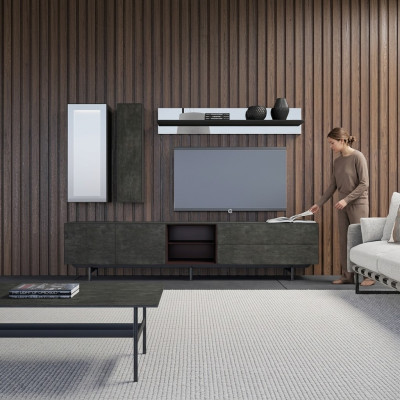 Wandmeubel Modern TV-standaard Hangende vitrine Luxe wandplank Woonkamermeubelen