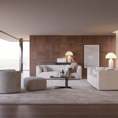 Woonkamermeubilair 4-delig bankstel 2x driezitsbank luxe voetenbankje nieuw fauteuil  Woonkamermeubilair 4-delig bankstel 2x driezitsbank luxe voetenbankje nieuw fauteuil