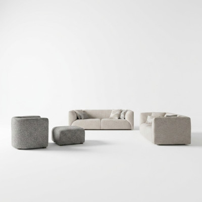 Woonkamermeubilair 4-delig bankstel 2x driezitsbank luxe voetenbankje nieuw fauteuil  Woonkamermeubilair 4-delig bankstel 2x driezitsbank luxe voetenbankje nieuw fauteuil