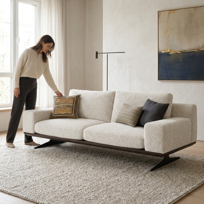 Luxe driezitsbank gestoffeerde bank Moderne woonkamer Designerinrichting