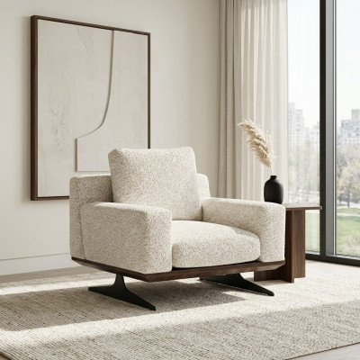 Woonkamer inrichting Luxe textiel Fauteuil Gestoffeerde meubels Modern Designmeubelen