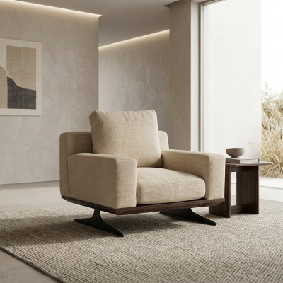 Ontwerper Fauteuil Woonkamer Inrichting Stof Modern Gestoffeerd Nieuw