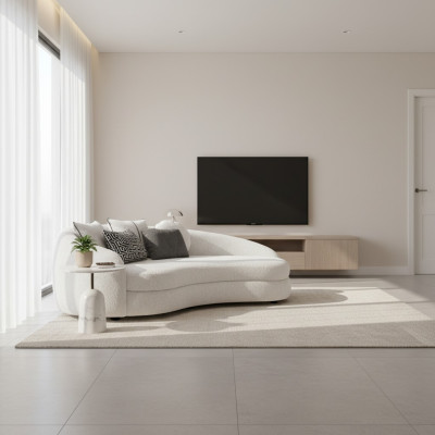 Luxe Wit Driezitsbank Moderne Meubelstof Bank Textiel Designer Inrichting