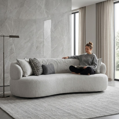 Woonkamer Witte Bank Driepersoons Textiel Zitmeubilair Modern Designmeubilair  Woonkamer Witte Bank Driepersoons Stoffen Zitmeubilair Modern Designmeubilair