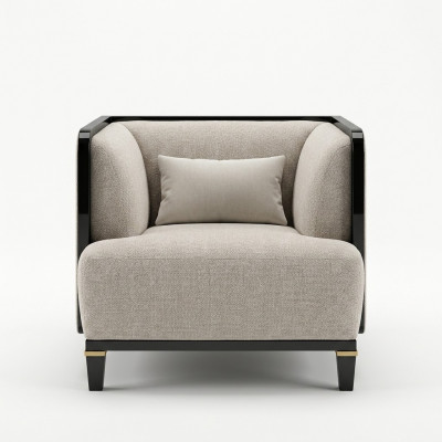 Nieuwe moderne meubels woonkamer fauteuil ontwerper inrichting wit gestoffeerde zitting