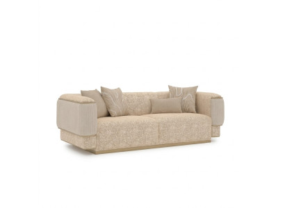 Driezitsbank Textiel Woonkamer Beige Gestoffeerde Meubels Luxe Banken Bankstel