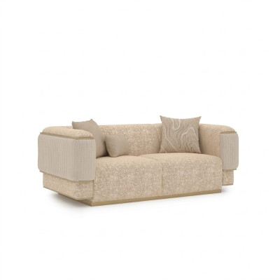 Luxe woonkamer meubels bank bank tweezitter beige banken gestoffeerde meubels