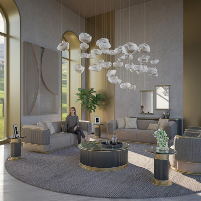 Sofagroep 4-delig Gestoffeerde Bank Woonkamer Driezitsbank Ontwerp Modern Fauteuil