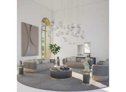Sofagroep 4-delig Gestoffeerde Bank Woonkamer Driezitsbank Ontwerp Modern Fauteuil