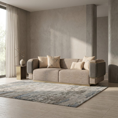 Grijs driezitsbank Luxe Design gestoffeerde meubels Moderne woonkamerbanken Bank