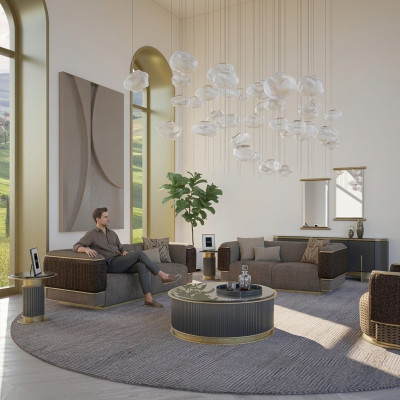 Woonkamer meubels bankstel bankstel set tweezits driezits bank bank luxe stoel