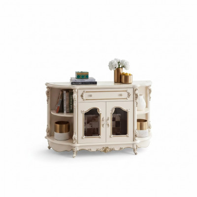 Sideboard in de woonkamer, klassiek meubilair voor het interieur.
