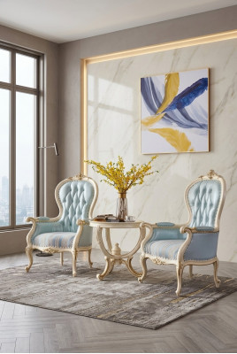 Woonkamerset 2x fauteuil salontafel 3-delig luxe binnenruimte lounge club meubels  Woonkamerset 2x fauteuil salontafel 3-delig luxe binnenruimte lounge club meubels