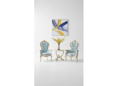 Woonkamerset 2x fauteuil salontafel 3-delig luxe binnenruimte lounge club meubels  Woonkamerset 2x fauteuil salontafel 3-delig luxe binnenruimte lounge club meubels