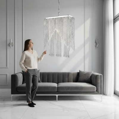 Kroonluchter hanglamp glanzend chroom nieuw woonkamer kroonluchter.