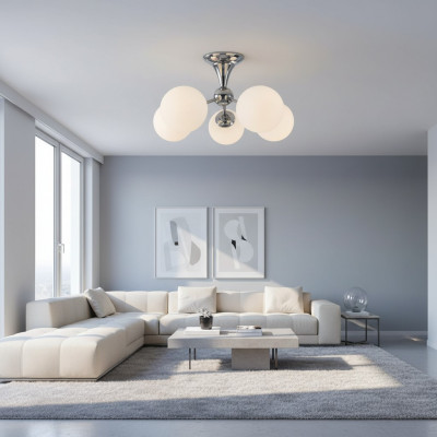Plafondlamp Een verchroomde hanglamp voor de woonkamer Luxe armatuur Lampen