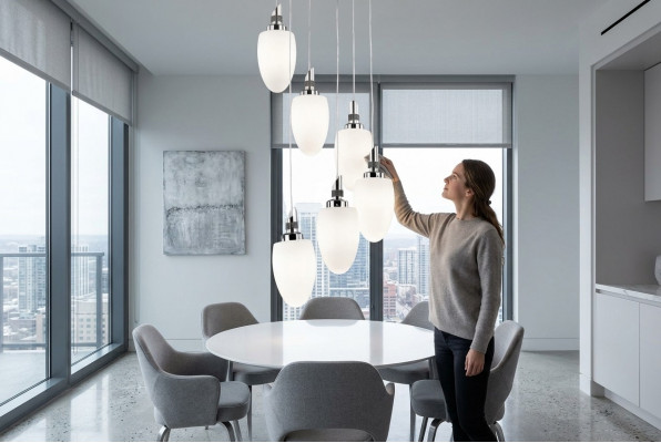 Plafondlamp Een moderne wit glazen woonkamer luxe 50x130 chroom