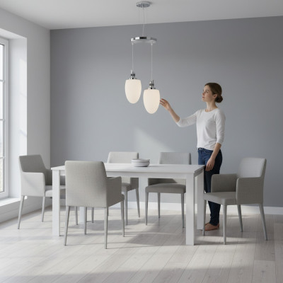 Plafondlamp moderne wit glas woonkamer luxueuze nieuwe stijl 33x70cm