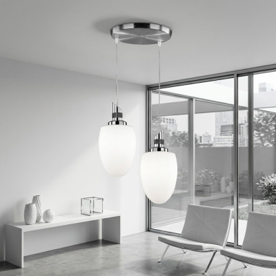 Plafondlamp moderne wit glas woonkamer luxueuze nieuwe stijl 33x70cm