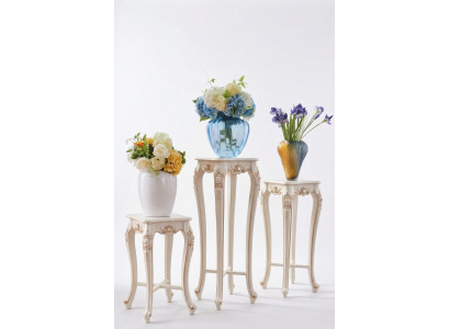 Bloemenstandaard in klassieke stijl voor in de woonkamer, luxe standaard met plank zuil, 3-delig.