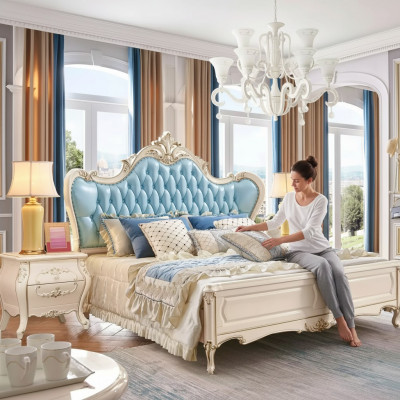 Slaapkamer set bed en 2 nachtkastjes luxe klassieke meubels nieuw.