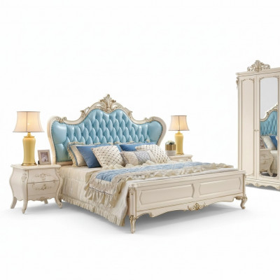 Slaapkamer set bed en 2 nachtkastjes luxe klassieke meubels nieuw.