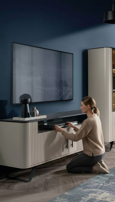 Tv-stand dressoir ladekast tv laag dressoir laden houten kast