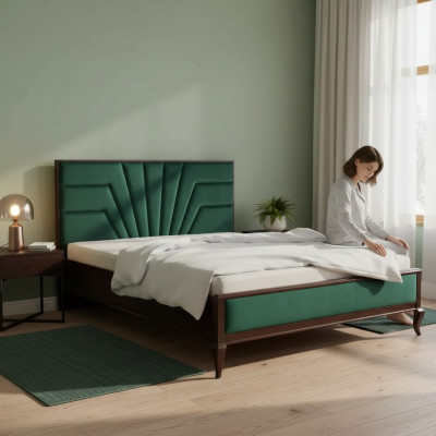Bed Luxe Dubbele Hotelbedden Slaapkamer Ontwerp Houten Meubels