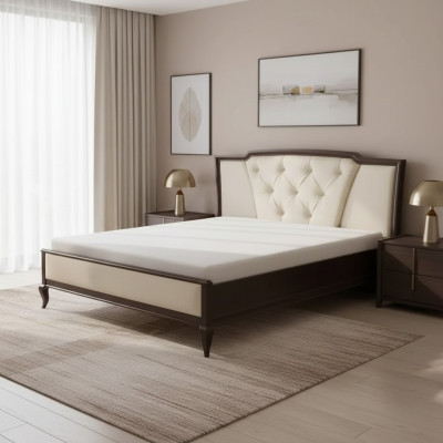 Bed van hout Chesterfield bedden Tweepersoons bed in de slaapkamer Fluweel Textiel