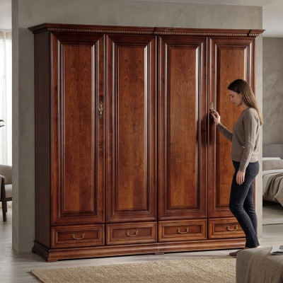 Kledingkast Slaapkamer Houten Kast Barok Rococo Kasten 4-deurs