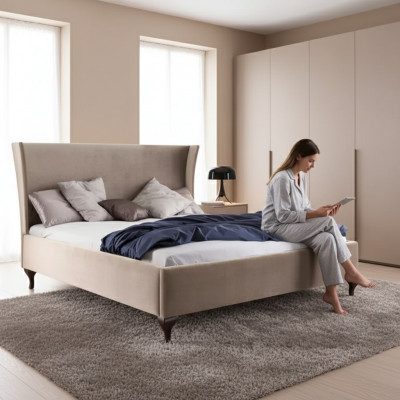 Bed Kussen Design Luxe Dubbele Hotelbedden Barok Houten Meubelen