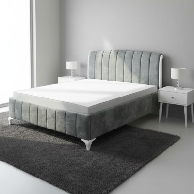 Luxe slaapkamerbedden grijs tweepersoonsbed houten bedden bedframe bed