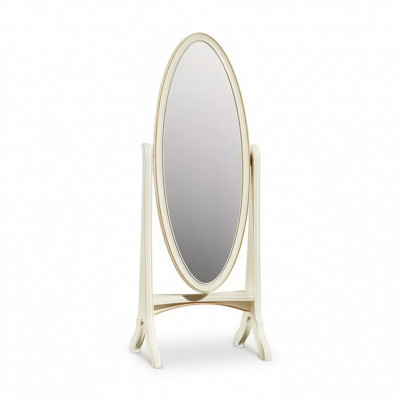Woonkamer vloerspiegel spiegel houten frame ovaal wit staande spiegel spiegel