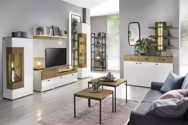 Ontwerp wandkast plank wand rekken woonkamer tv-standaard hout