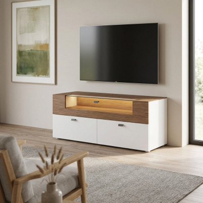 Wandmeubel TV-standaard wit RTV laag dressoir Vitrine Hout Modern Woonkamer
