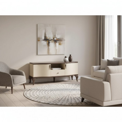 TV-stand woonkamer beige meubels hout sideboard stijl modern