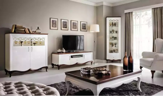 rtv Lowboard tv-standaard Sideboard Hout Luxe wit Woonkamer kast