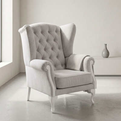 Fauteuil Zits Solo-ontwerp Witte bekleding Woonkamer Meubels Tv-Luie stoel