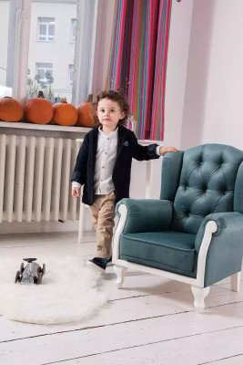 Kinder fauteuil zacht design fauteuil gestoffeerde bankstoel 1-zits
