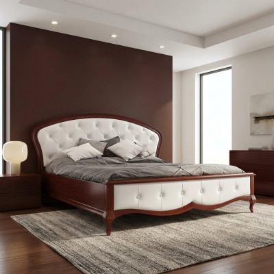 Bedbekledingontwerp Luxe Tweepersoons Hotelbedden Barok Houten Meubelen Nieuw