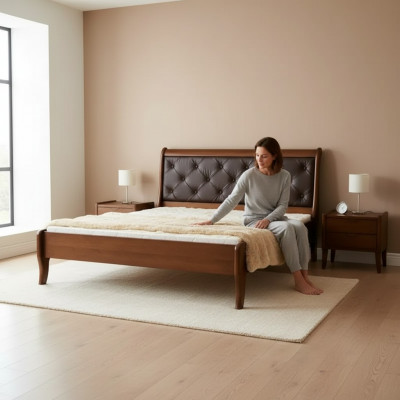 Luxe slaapkamerbed ontwerp gestoffeerd tweepersoons hotelbedden Chesterfield