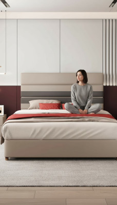 Bed Moderne Design Luxe Gestoffeerde Bedden Stoffen Bedden Textiel