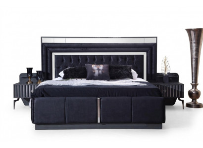 Zwart luxe Chesterfield tweepersoonsbed moderne bedframes houten meubels