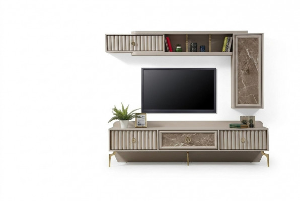 Ontwerper Moderne woonkamer Luxe houten planken Woonkamer meubels Stijlvol